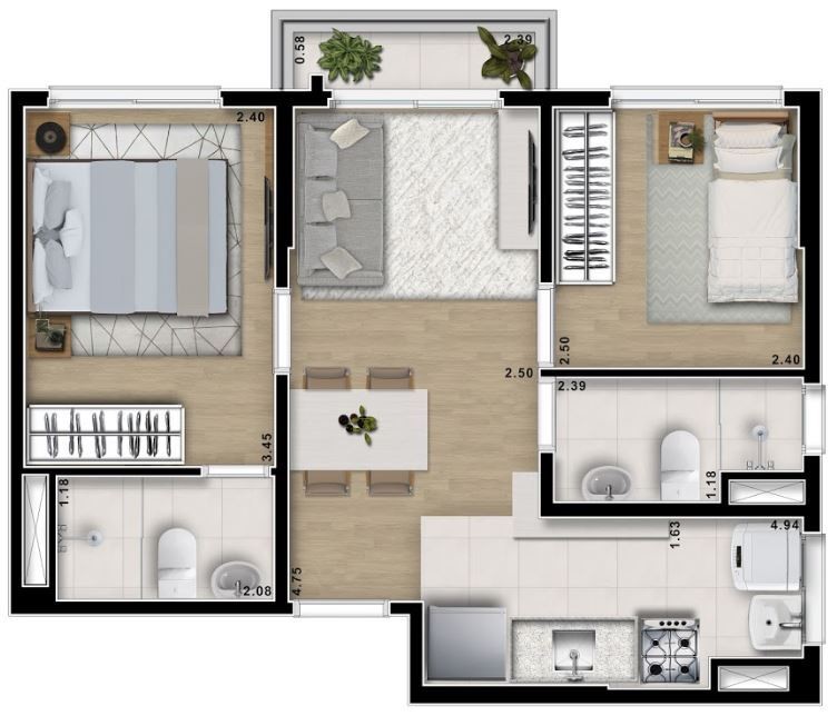 Apartamento 2 dormitórios 41 a 44m² com varanda e suíte opcional - lazer completo - pronto para morar na Freguesia do Ó SP - 200m da estação do metrô